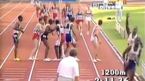 Michael Johnson of Team USA setting a WORLD RECORD Men's 4 × 400 meters relay  2:54.29 Sttudgard 93