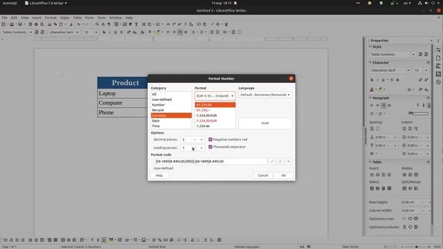 How to activate number recognition in tables in LibreOffice Writer смотреть онлайн