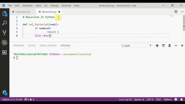 #41 Python Tutorial | Recursion In Python In Hindi | Factorial Using Recursion (HINDI) смотреть онлайн