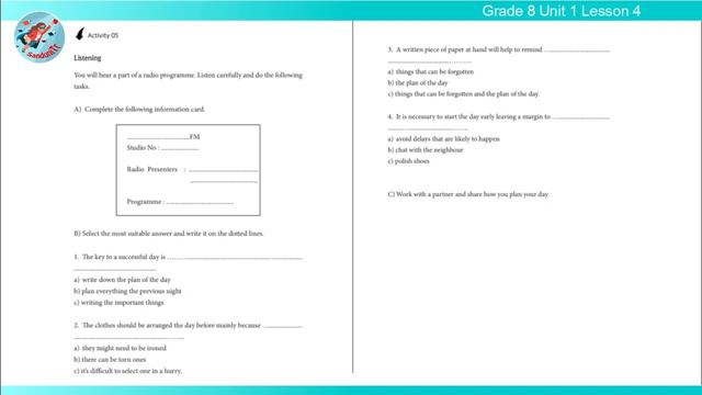 Grade 8 English Language [ Unit 1--Lesson 04] 🇱🇰👂🧘♀️🧏♀️🧏♂️ смотреть онлайн