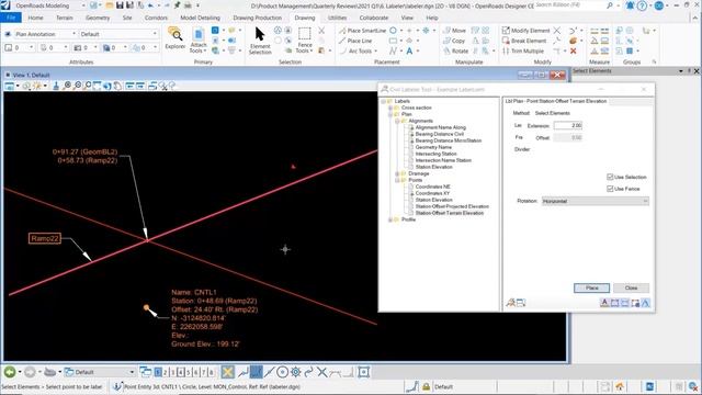 OpenRoads Designer 2021 Release 1 Drawing Production Updates Civil Labeler смотреть онлайн
