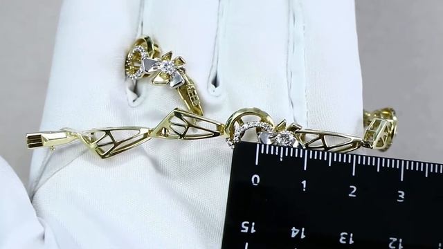Браслет плетение Фантазийное из лимонного золота Бренд Carat с бриллиантом 63010151199 смотреть онлайн