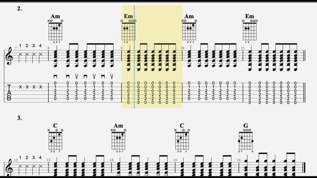 Am Chord - Hal Leonard Guitar Method Book 2 - Guitar Notes and Tablature смотреть онлайн