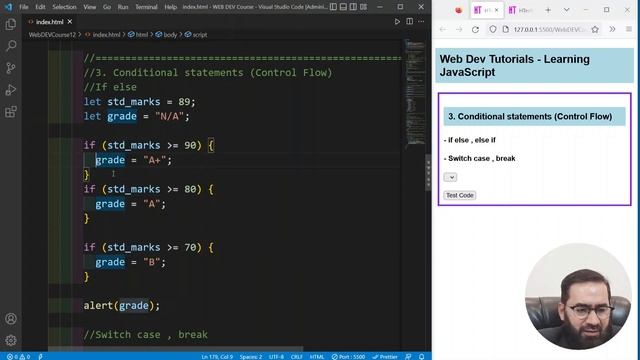Conditional statements in javascript, javascript if else, javascript switch case, WebDevTutorial# 1 смотреть онлайн