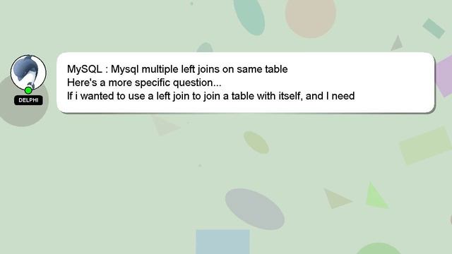 MySQL : Mysql multiple left joins on same table смотреть онлайн