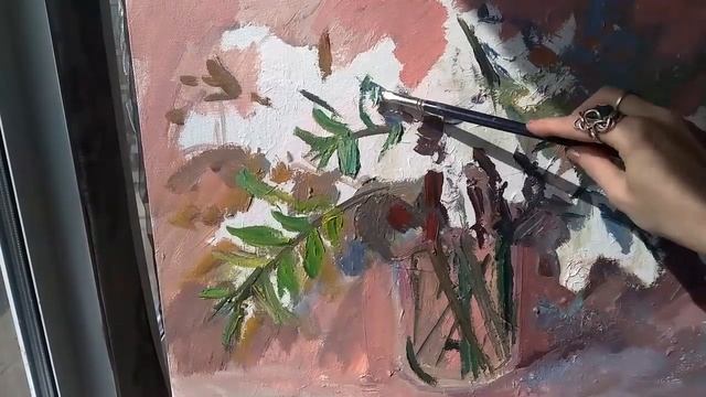 МАУ "МКДЦ" Мастер-класс по живописи"Черемуха", натюрморт.Алла прима. смотреть онлайн