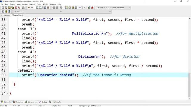 How to make simple calculator in C programming using Dev C++ смотреть онлайн