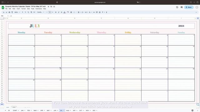 Free - Dynamic Monthly Calendar - Google Sheets Template - Free Template - Instant Download смотреть онлайн