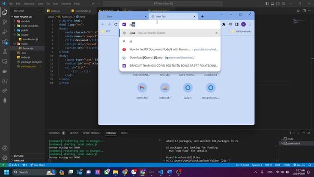 Nodejs Socket IO Create a simple chat app real time communication смотреть онлайн