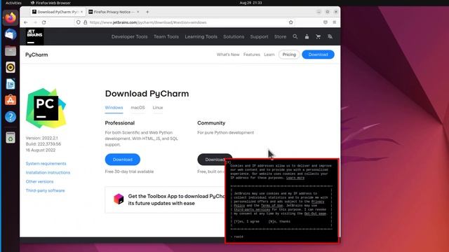 Two Methods of Installing PyCharm Community Edition in Ubuntu 22.04 смотреть онлайн