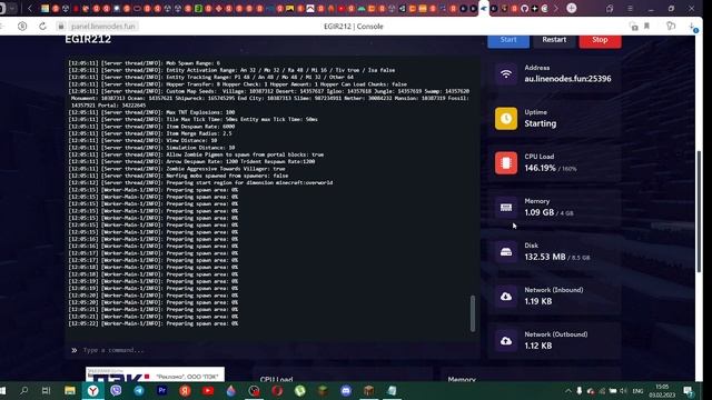 как создать сервер майнкрафт на хостинге Line Nodes смотреть онлайн