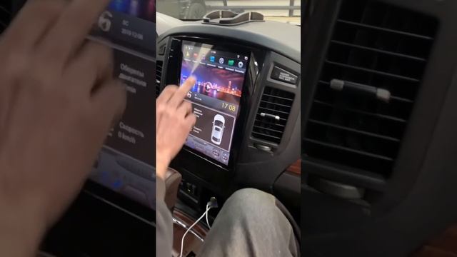 монитор в стиле тесла ставим в Митсубиши Паджеро 4 смотреть онлайн