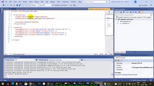 Show and Edit csproj file in dotnet project in Visual Studio 2019 - can not see csproj file смотреть онлайн