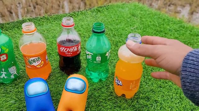 Coca Cola,Fanta,Mtn Dew,Pepsi,Sprite and mouth vs Mentos in Big Underground|Different color snacks смотреть онлайн