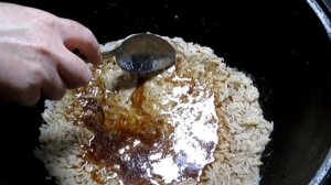 ПЛОВ с мясом, курагой,изюмом и каштанами В КАЗАНЕ. ШИРИН ПЛОВ. Азербайджанская кухня. PLOV