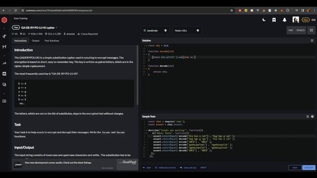 Решаем Codewars - GA-DE-RY-PO-LU-KI cypher смотреть онлайн