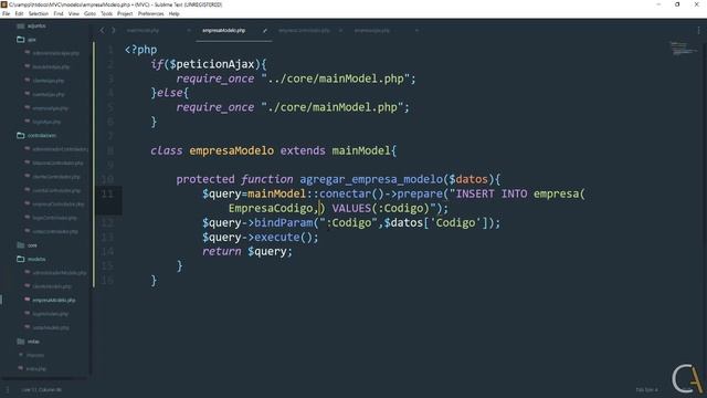 ? CURSO de PHP MVC POO MySQL - 92 Modelo agregar empresa смотреть онлайн