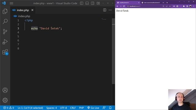 5. PHP 2023 - Vypsání obsahu do stránky pomocí echo, text a číslo смотреть онлайн