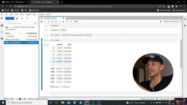 Preço de Criptomoedas na sua Planilha Sheet's conectando Python e Binance API | Sem complemento смотреть онлайн