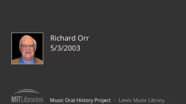 Richard Orr interview, 5/3/2003 смотреть онлайн