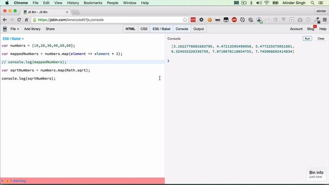 JavaScript's native Array.map смотреть онлайн