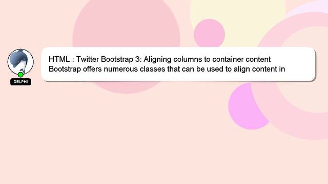 HTML : Twitter Bootstrap 3: Aligning columns to container content смотреть онлайн