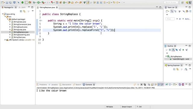 Java String Replacing Characters смотреть онлайн