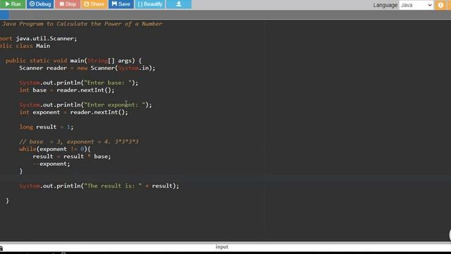 Java Program to Calculate the Power of a Number смотреть онлайн