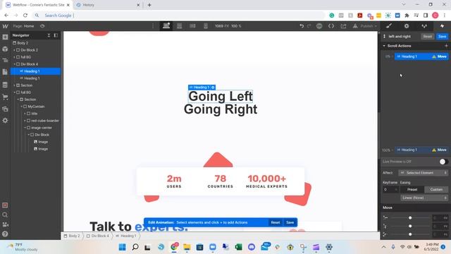 Beginner Webflow animation horizontal scroll step by step tutorial смотреть онлайн