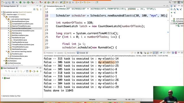 Working with Schedulers.parallel(), Schedulers.elastic() and ParallelFlux смотреть онлайн