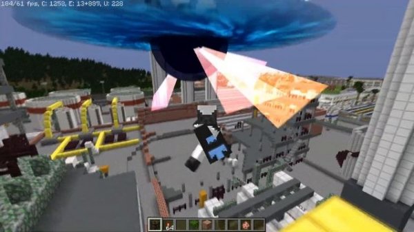 Black Hole VS Minecraft CITY.. (black hole mod)