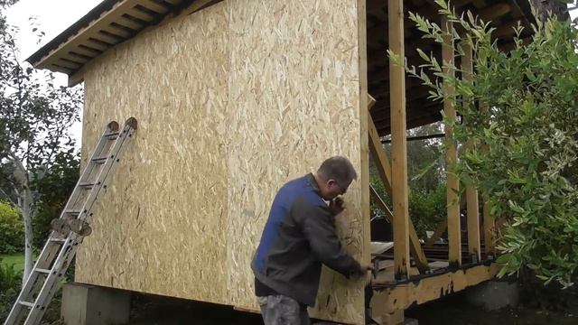 Каркасный сарай своими руками. Часть 5. Стены OSB смотреть онлайн