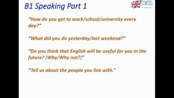 How to pass B1 English Test: (B1 Speaking Part 1 questions with answers)