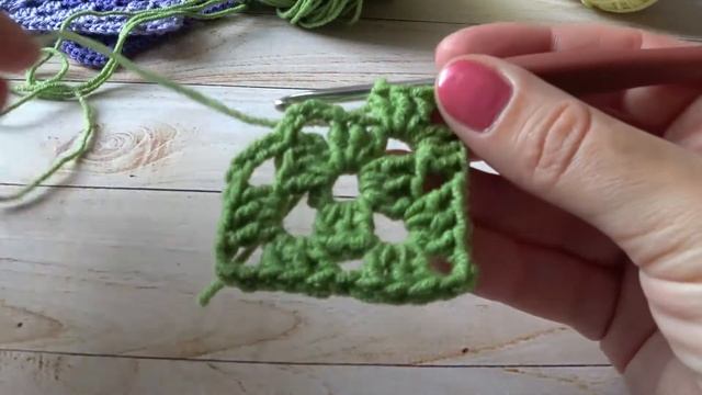 Вязание крючком. Бабушкин квадрат. Granny Square