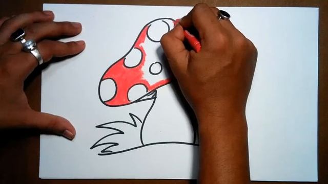 How to draw a mushroom step by step( step by step) смотреть онлайн