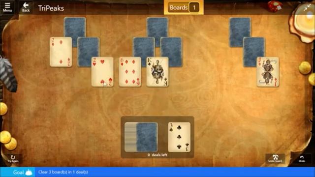 Star Club / Fable / TriPeaks: Clear 3 Boards in 1 deal - Medium смотреть онлайн