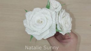 Белые розы из бумаги / цветы из гофрированной бумаги / DIY