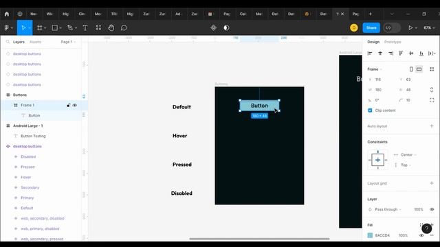How to create an interactive button on Figma (Default, Hover, Clicked and Disabled state) смотреть онлайн