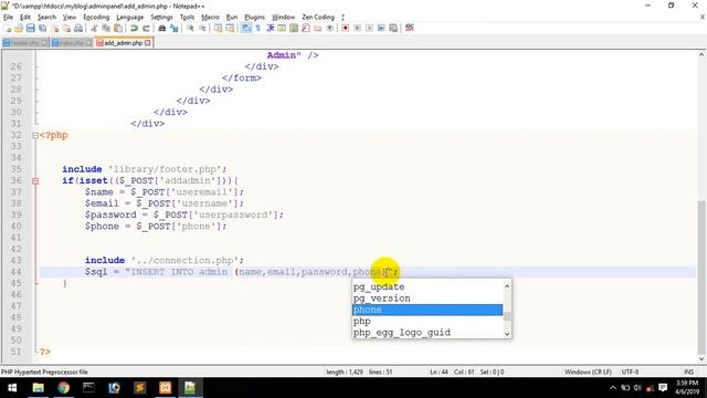 Blog Project With PHP & Mysql (Bangla) Project Part -4 Add Admin & Sweet Alert смотреть онлайн