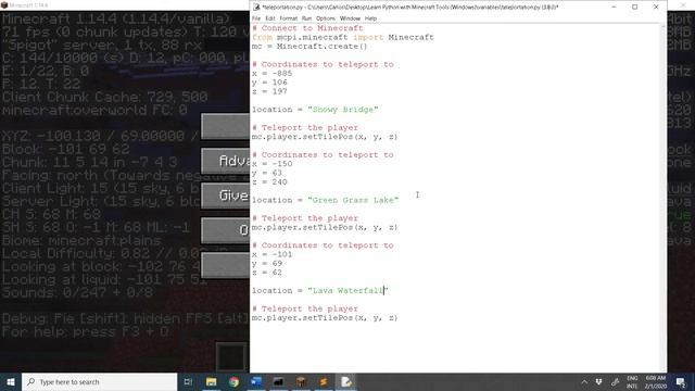 Learn Python with Minecraft - Part 2: Syntax and Variables - Lesson 12: Project - Teleportation Tou смотреть онлайн