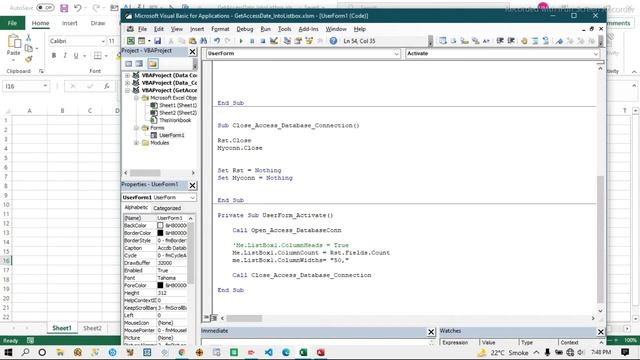 Userform Listbox - Populate Access Database Into Userform Listbox Including Headers смотреть онлайн