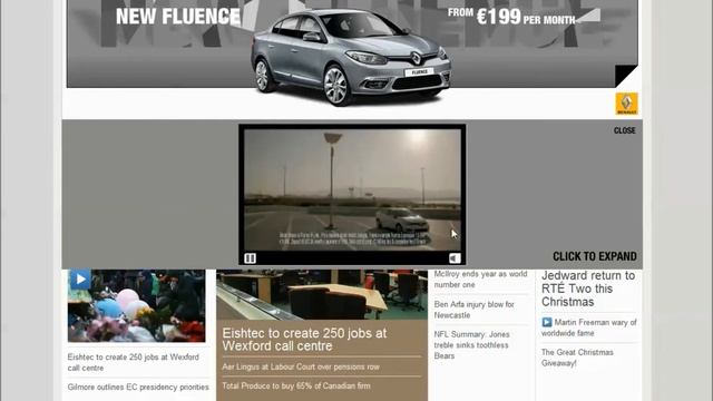 RTE.ie Renault 'Fluence' Cascade смотреть онлайн