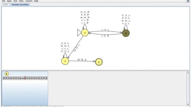Balanced Bracket Turing Machine in JFLAP смотреть онлайн
