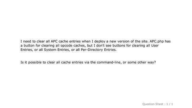 PHP : How to clear APC cache entries? смотреть онлайн