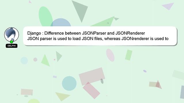 Django : Difference between JSONParser and JSONRenderer смотреть онлайн