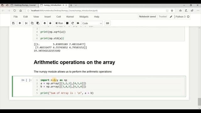 Video 11 : Arithmetic operations on the Array смотреть онлайн