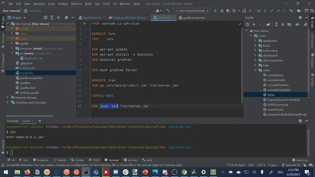 Build Ktor Project and create Dockerfile смотреть онлайн