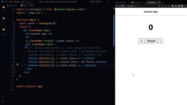 Counter App using React JS Signals смотреть онлайн