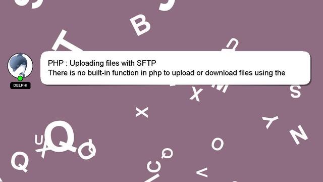 PHP : Uploading files with SFTP смотреть онлайн