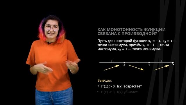Точки экстремума функции и промежутки монотонности | Математика смотреть онлайн